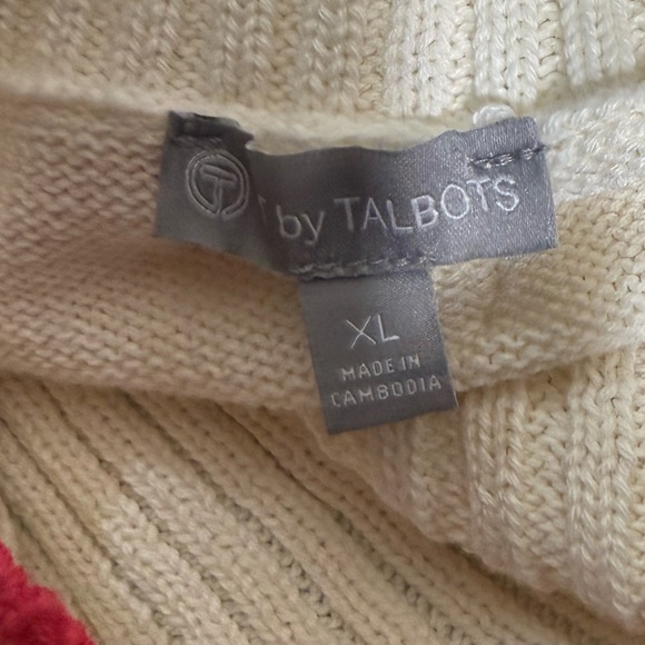 T by Talbots Coolmax stripped Shawl collar sweater Size XL - Picture 10 of 12